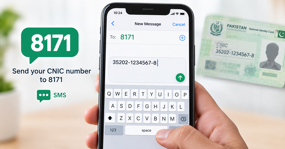 8171 SMS check 2026 guide cover - send CNIC to 8171 for BISP eligibility