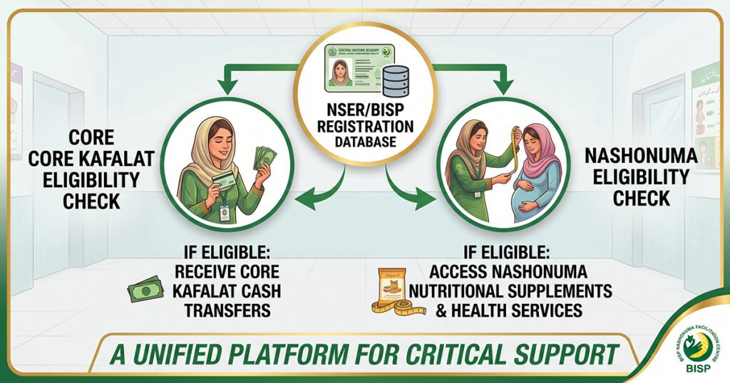 Benazir Nashonuma Program record linked to the 8171 web portal BISP check